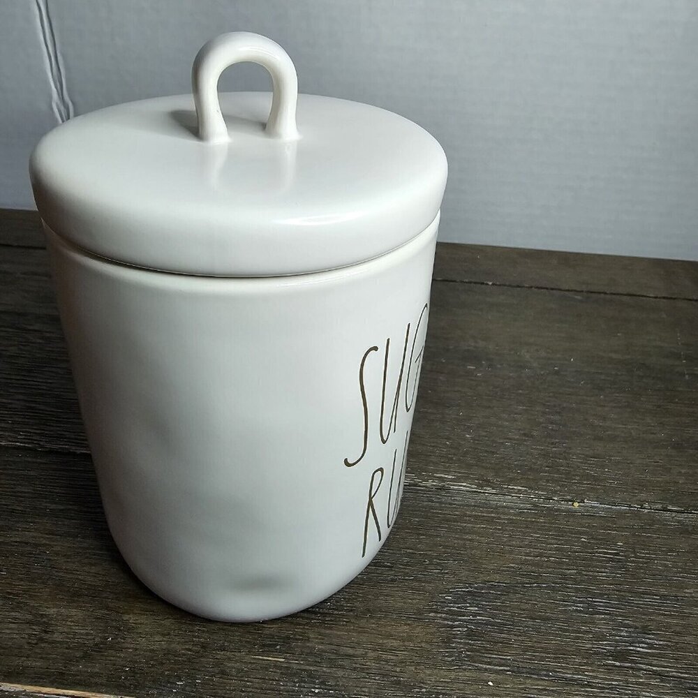 Rae Dunn Artisan Sugar Rush Small Canister Gold Writing Magenta Farmhouse - Picture 7 of 15